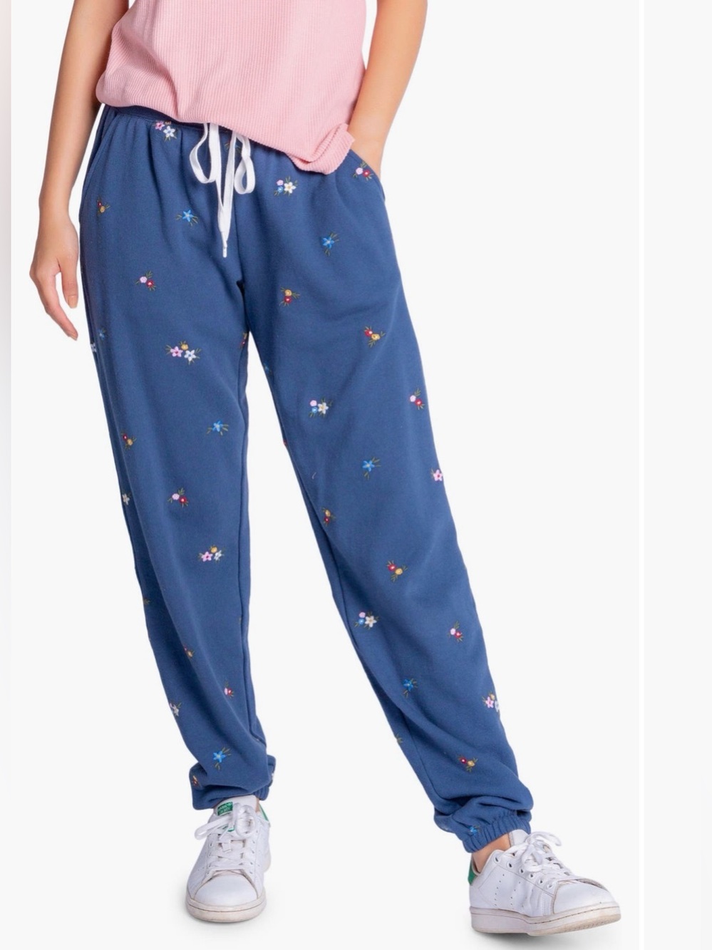 PJ Salvage/Ditsy Embroidered Floral
Cotton Blend Jogger/Lounge Pants
